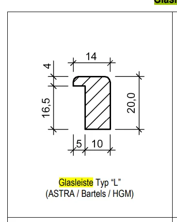 Glasleisten Reinwei&szlig; 9010